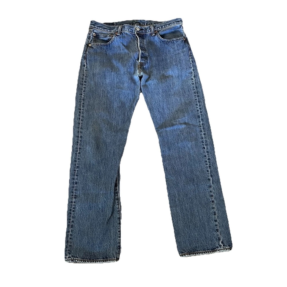 Levi's 501 Jeans Mens 34x32 Blue Button Fly Straight Leg Denim Vintage Y2K